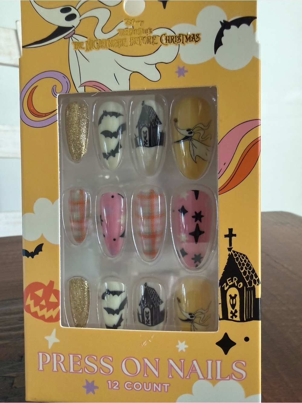Disney Nightmare Before Christmas Zero Press-On Nails 12 Count
